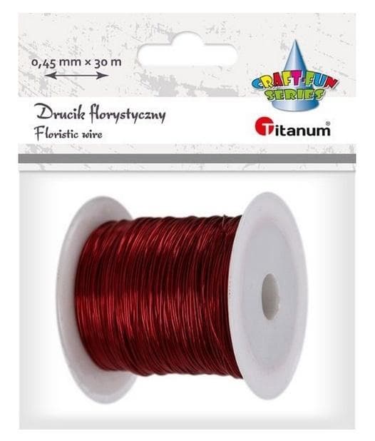 Drucik florystyczny czerwony 0.45 mm x 30 m