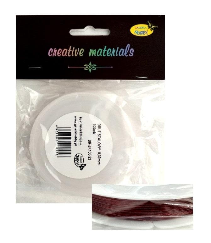 Drut stalowy bordowy 0.3 mm 100 m Galeria Hobby