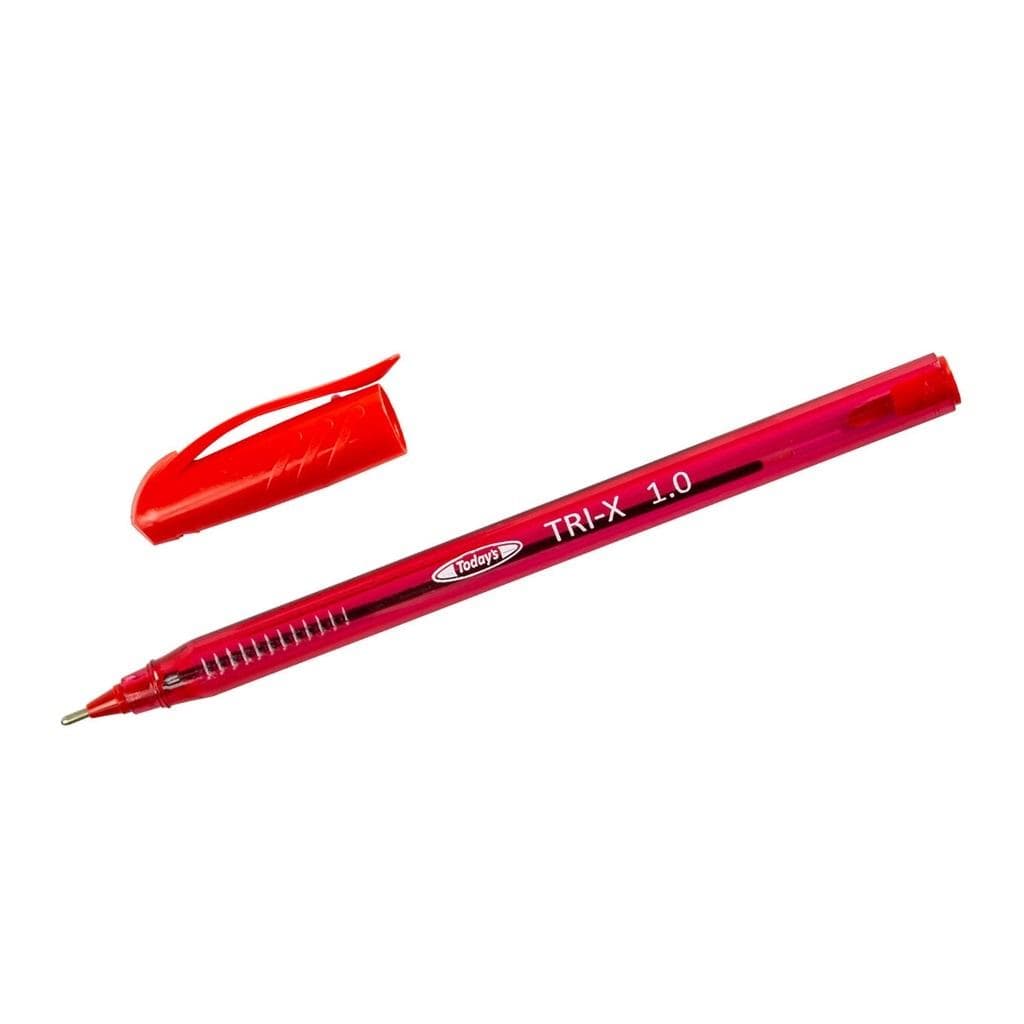 Długopis olejowy TRI-X Color czerwony 50 sztuk