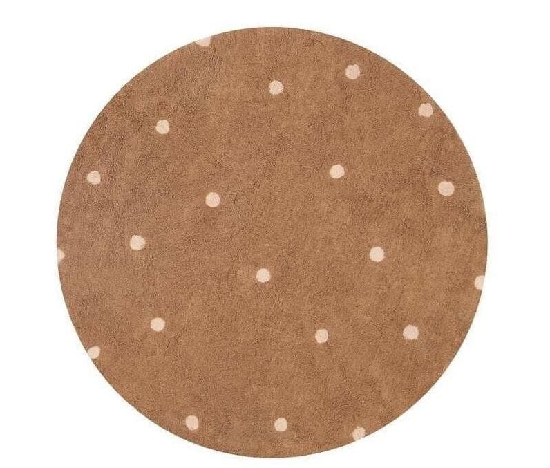 Dywan bawełniany Round Dot Chestnut o średnicy 140 cm
