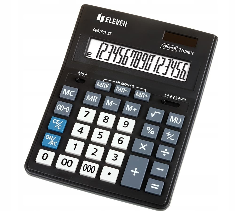 Eleven kalkulator biurowy 16-pozycyjny zasilany baterią i energią słoneczną