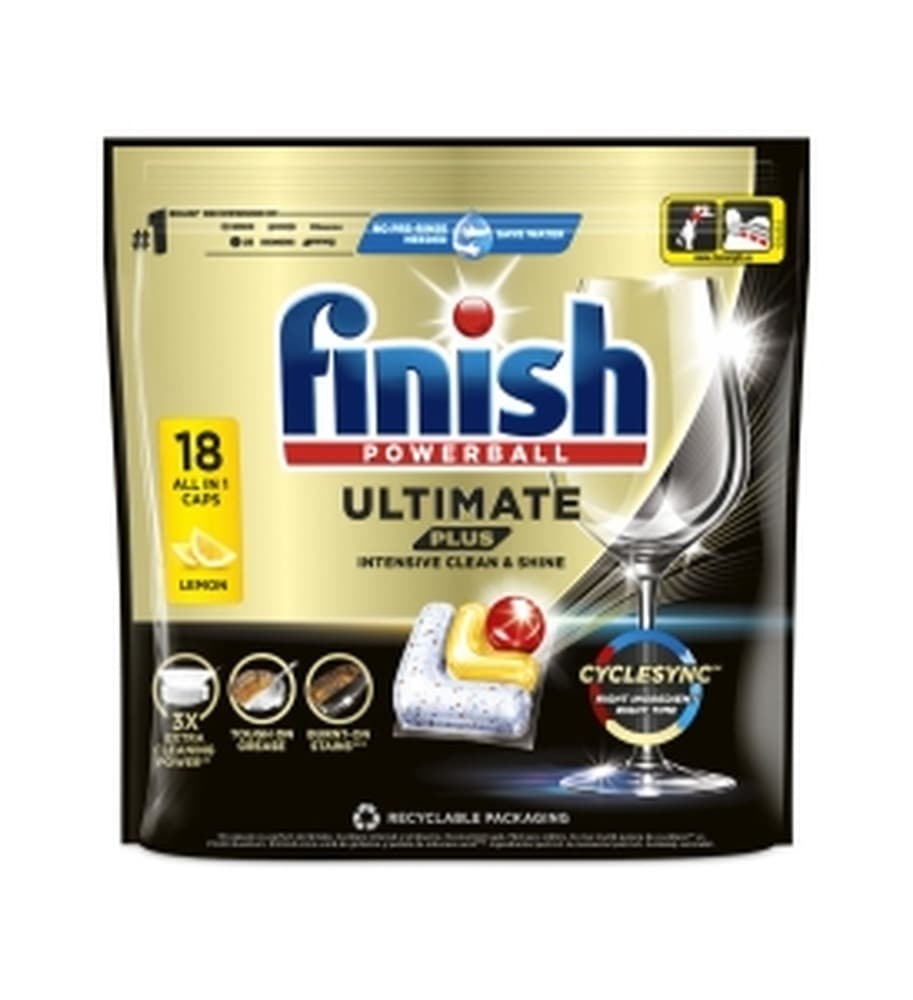 Finish Ultimate Plus All in 1 Lemon tabletki do zmywarki 18 sztuk
