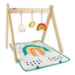 Drewniany plac zabaw Fisher-Price z elementami edukacyjnymi