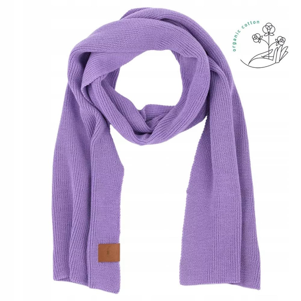 Gładki szalik damski fioletowy elegancki dodatek