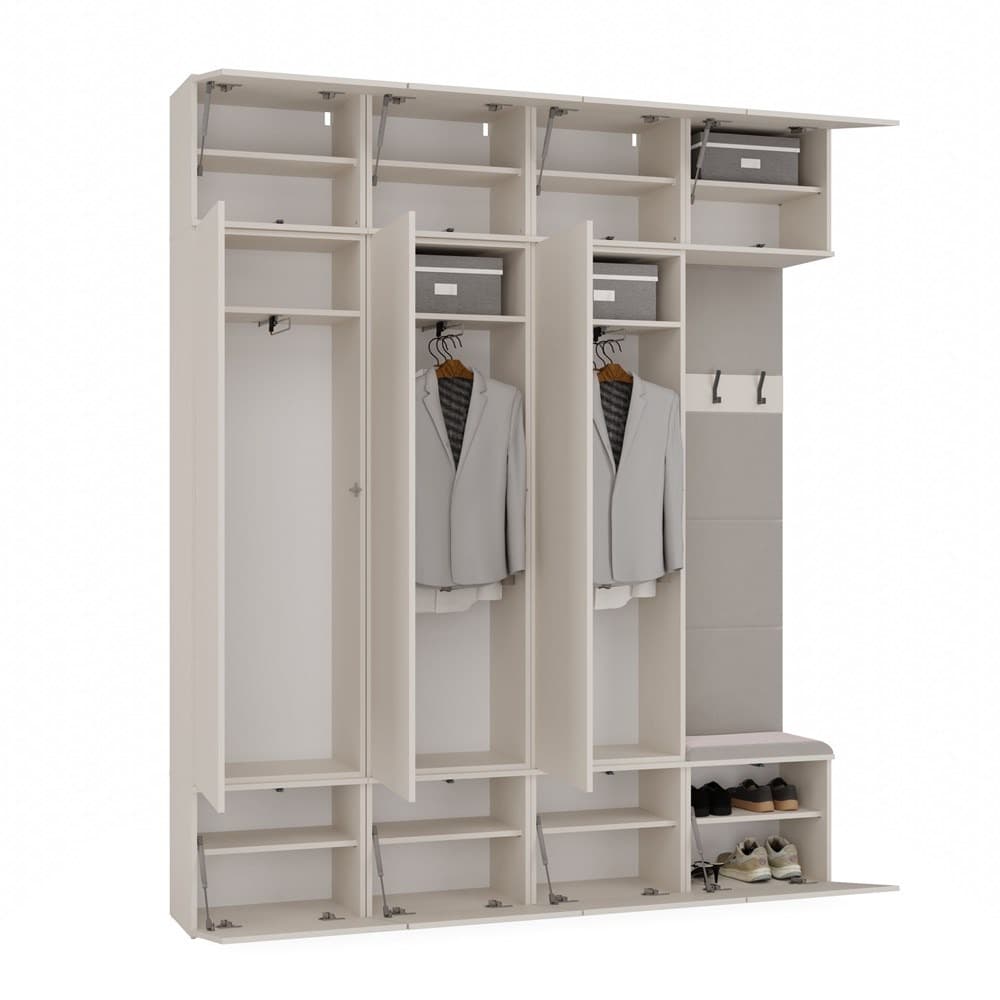 Garderoba do przedpokoju Haga IV 3Sz1W Kaszmir Beż 3 szafy i wieszak