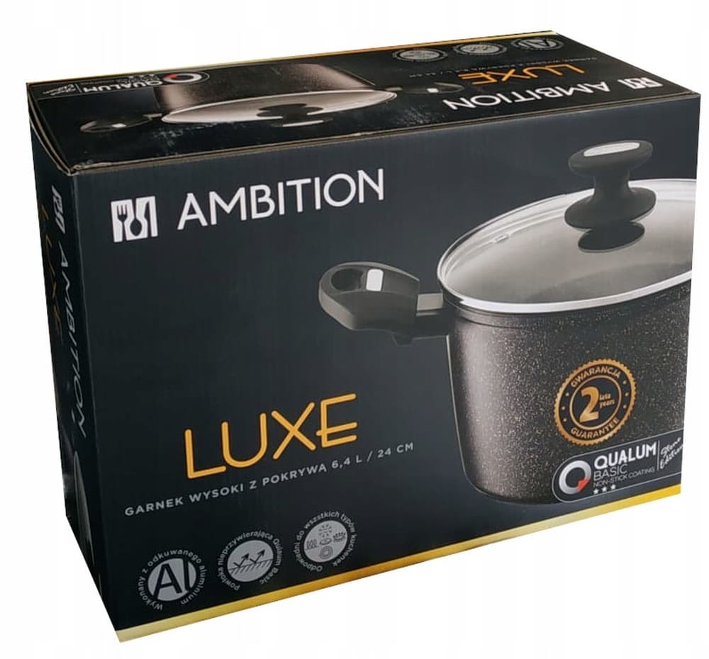 Garnek emaliowany z pokrywką 24 cm 6,4 l