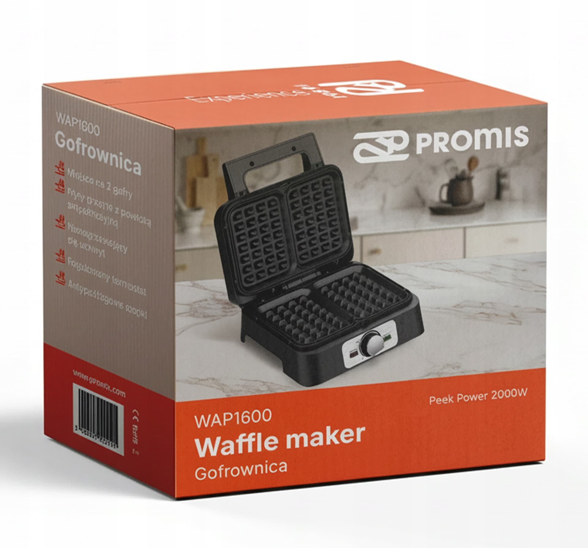 Gofrownica Promis WAP1600 do wypieku 2 gofrów