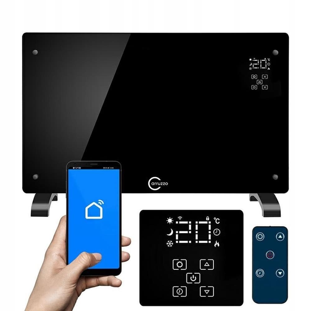 Grzejnik elektryczny Carruzzo Q20F1 czarny do domu i biura