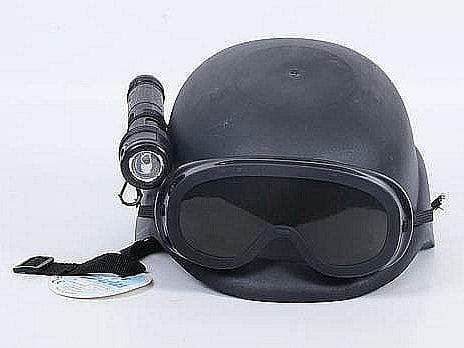 Hełm policyjny z latarką dla dzieci i dorosłych