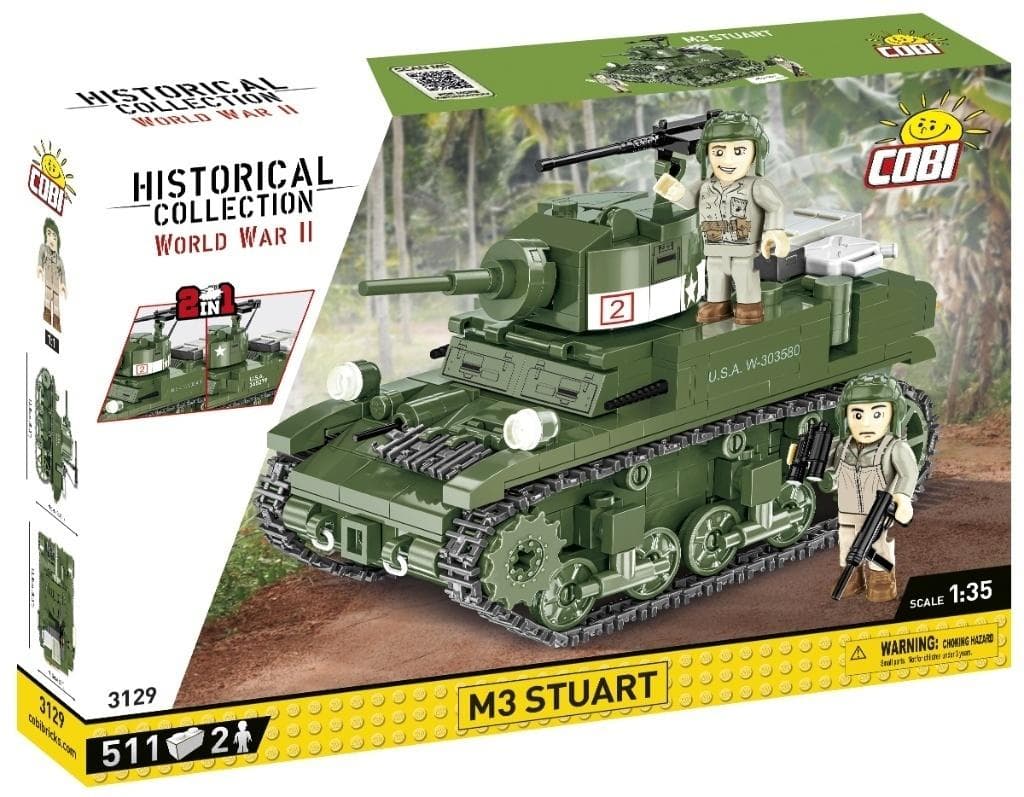 Klocki konstrukcyjne Cobi M3 Stuart czołg lekki 511 elementów