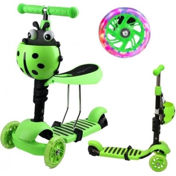 Hulajnoga balansowa jeździk 3w1 Biedronka zielona