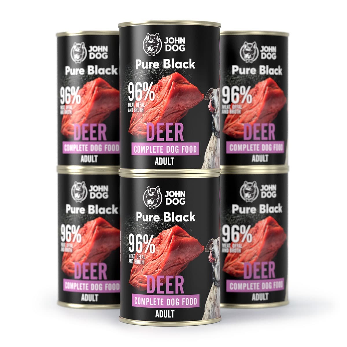 John Dog Pure Black karma mokra dla psa z jeleniem 6 x 400g