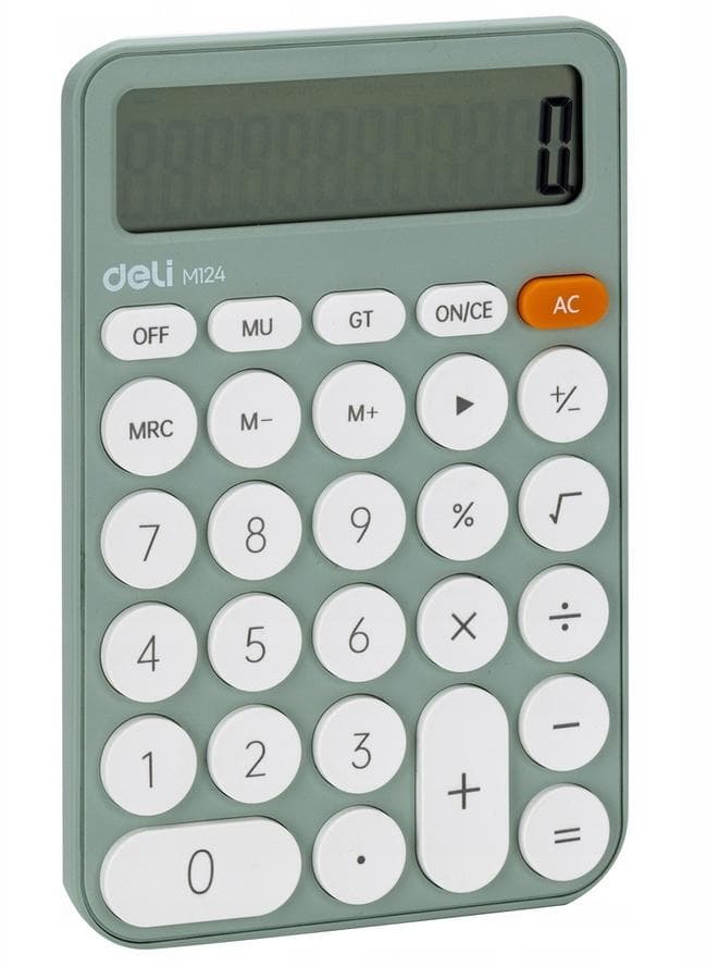 Kalkulator 12-pozycyjny Deli M124 - zielony