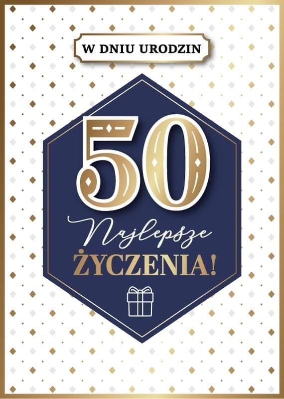 Karnet okolicznościowy Urodziny 50 z elementami przestrzennymi