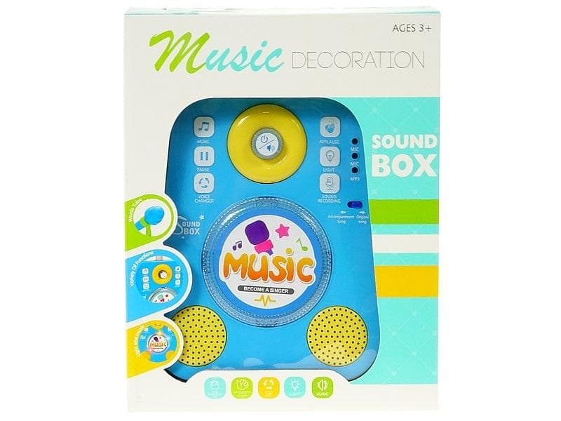 Karaoke ze stacją muzyczną z mikrofonem i efektami świetlnymi