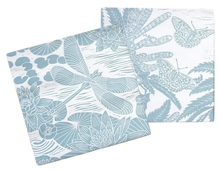 Niebieskie ceramiczne podkładki pod kubek Kate Heiss 2 sztuki