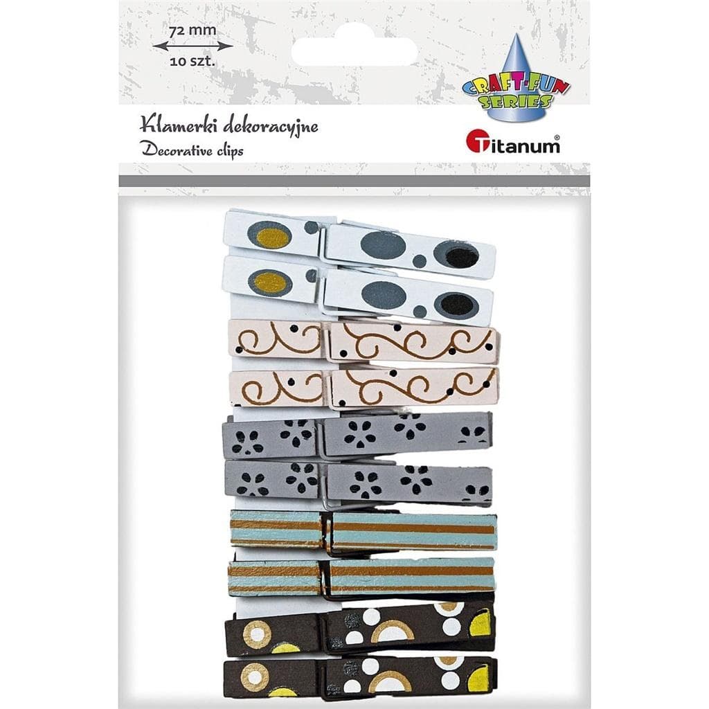 Drewniane klamerki do bielizny mix kolorów 10 sztuk