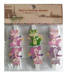 Ozdobne klamerki do ubrań ze zwierzętami 6 sztuk