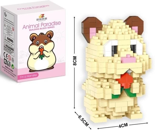 Klocki konstrukcyjne Mini Building Blocks Zwierzęta Chomik z Marchewką 320 elementów