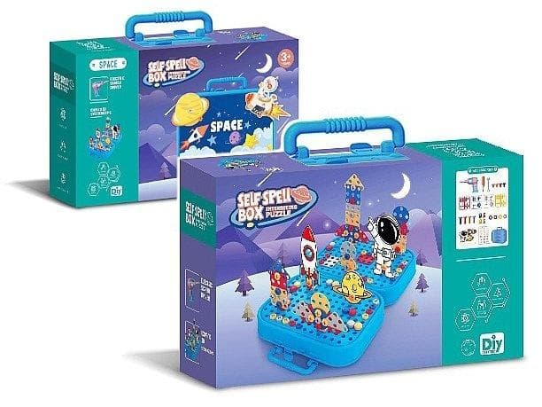 Klocki do wkręcania z walizką edukacyjne dla dzieci