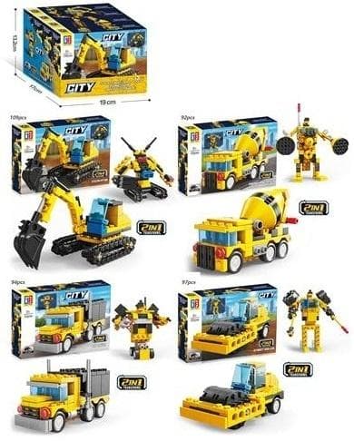 Klocki konstrukcyjne City Transformacja 2w1 MIX