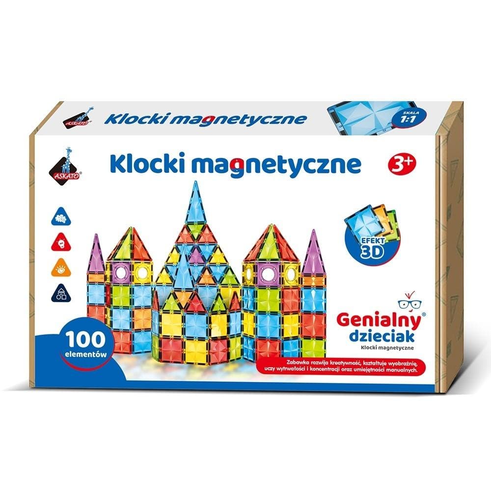 Klocki magnetyczne dla dzieci 100 elementów