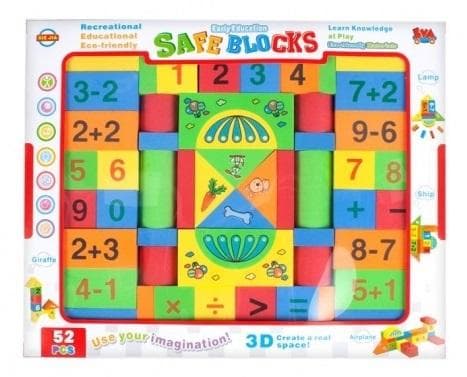 Klocki piankowe edukacyjne 52 elementy