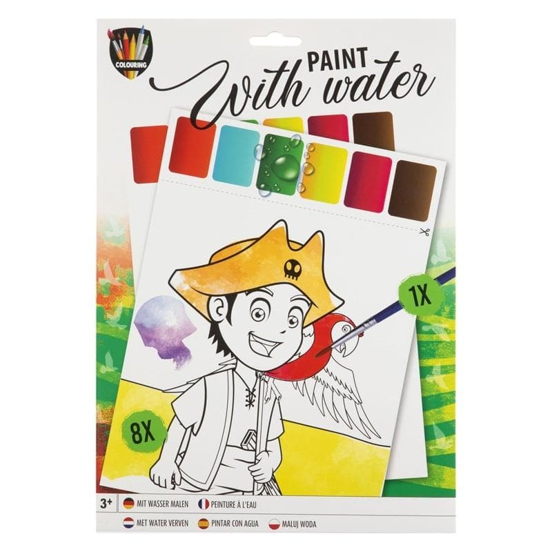 Kolorowanka wodna A4 z pędzelkiem motyw Pirat