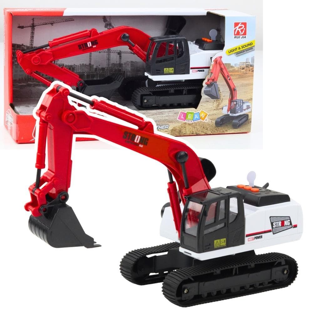 Koparka gąsienicowa z obrotową kabiną i ruchomą łyżką