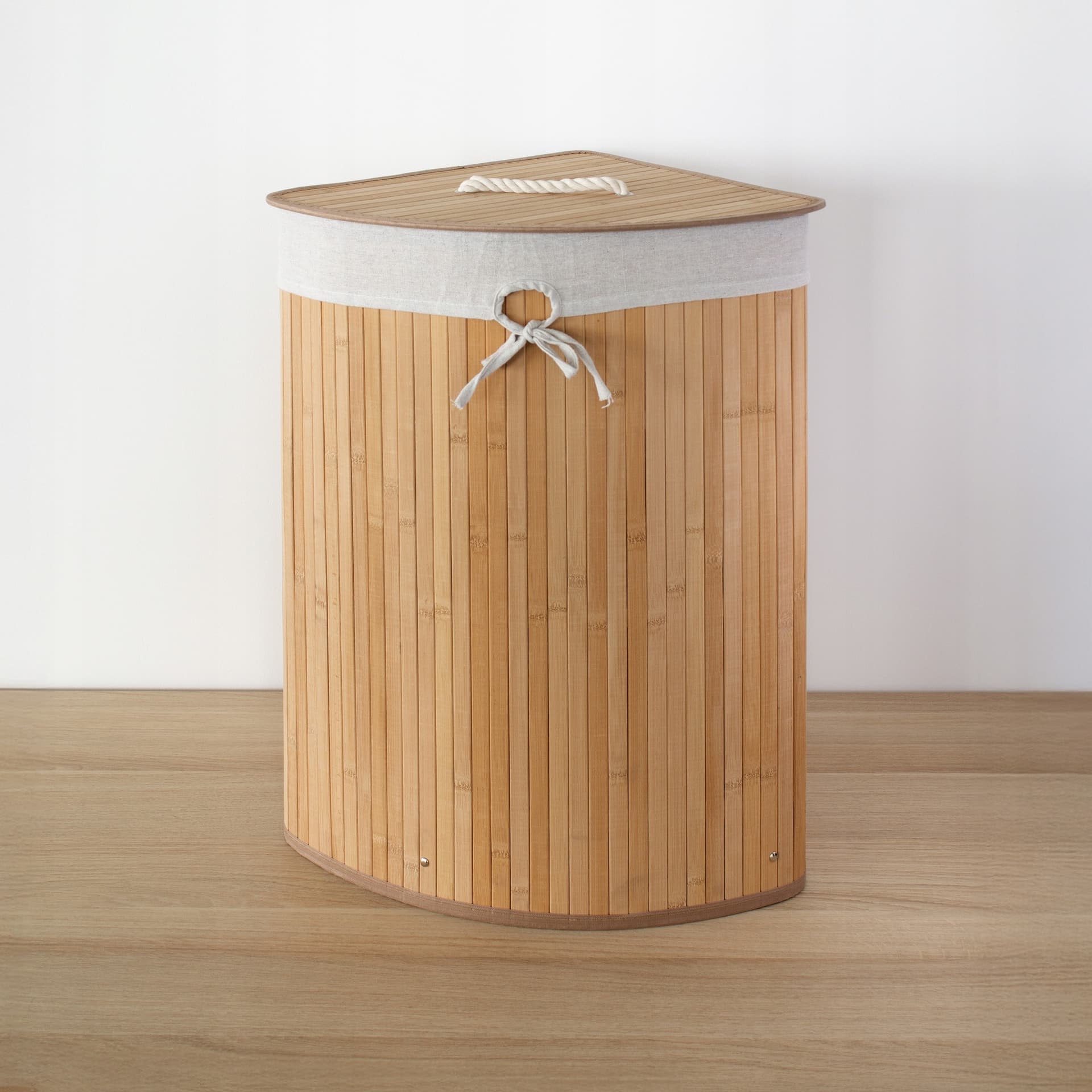 Kosz na pranie 60 cm z beżową pokrywą