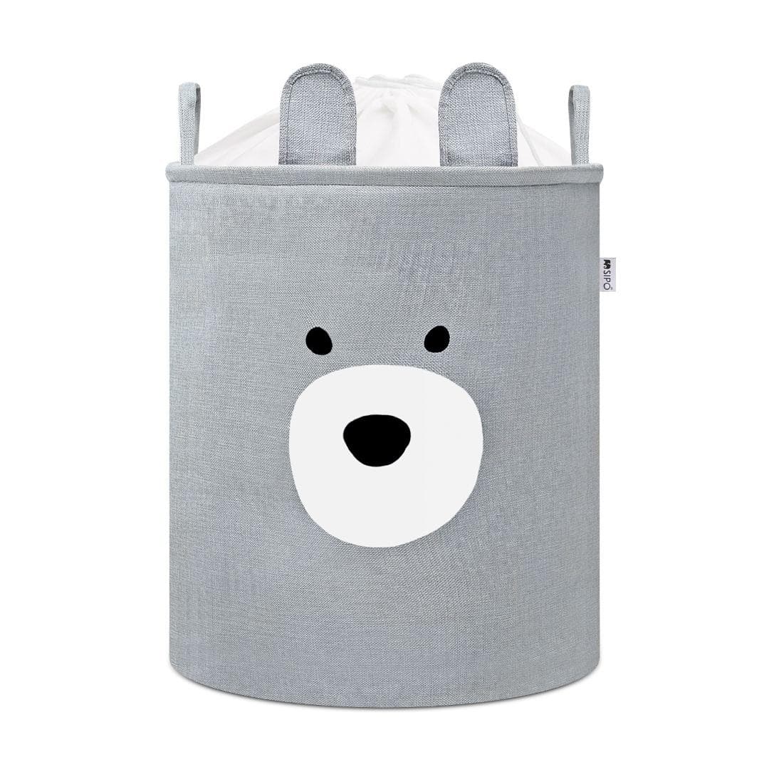 Kosz na zabawki SIPO PREMIUM XXL szary miś
