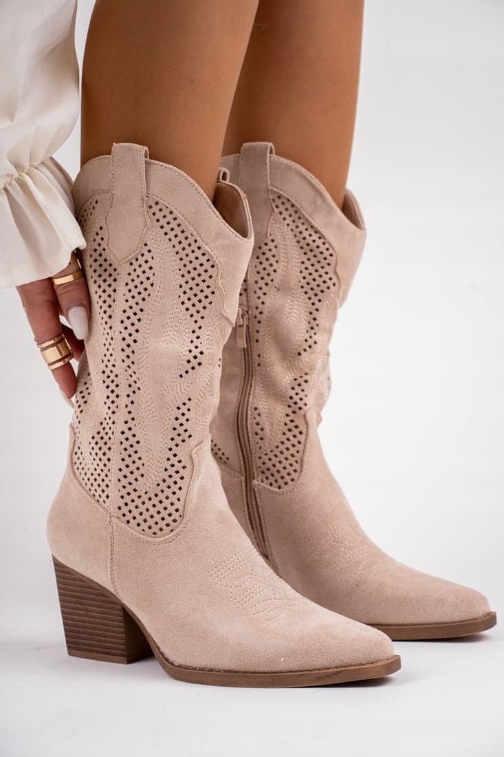 Kowbojki damskie beżowe rozmiar 40