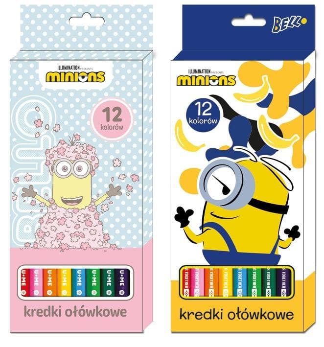 Kredki ołówkowe 12 kolorów Minionki dla dzieci