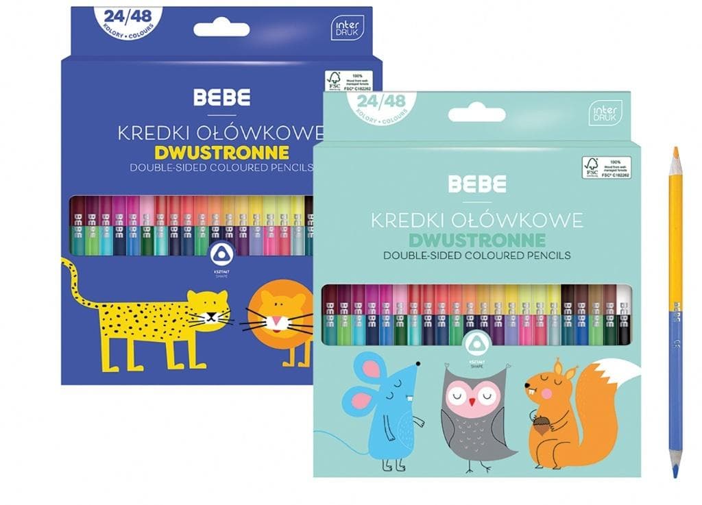 Kredki ołówkowe dwustronne BB Kids 24 sztuki / 48 kolorów