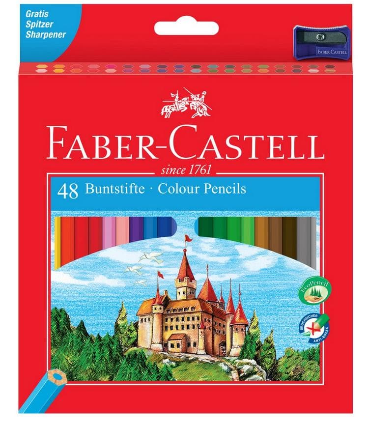 Faber-Castell Kredki ołówkowe Zamek 48 kolorów dla dzieci i dorosłych