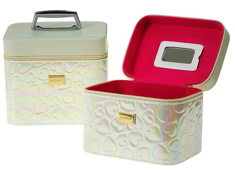 Kuferek walizka z lusterkiem zapinana na zamek 21 x 14 x 13 cm