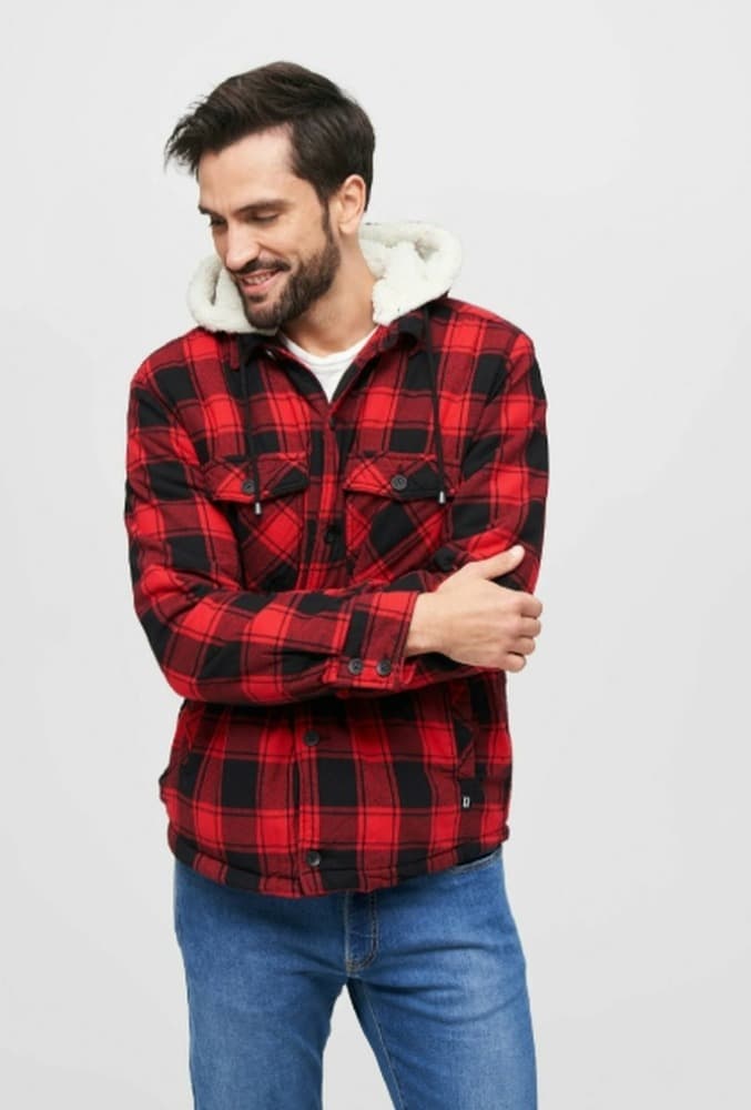 Kurtka męska w kratę czerwona rozmiar XL