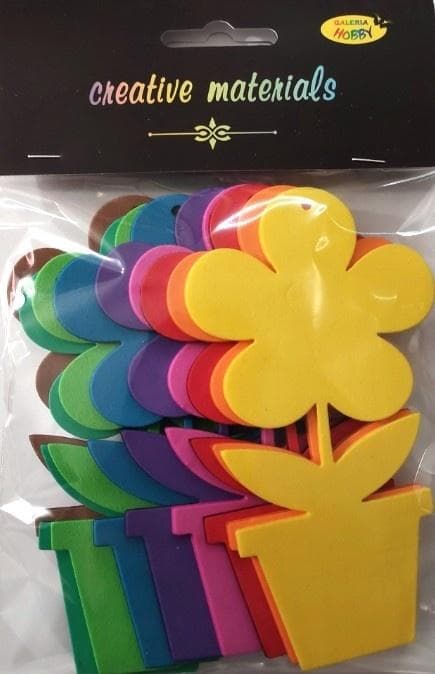 Kwiat w doniczce z pianki 9 sztuk