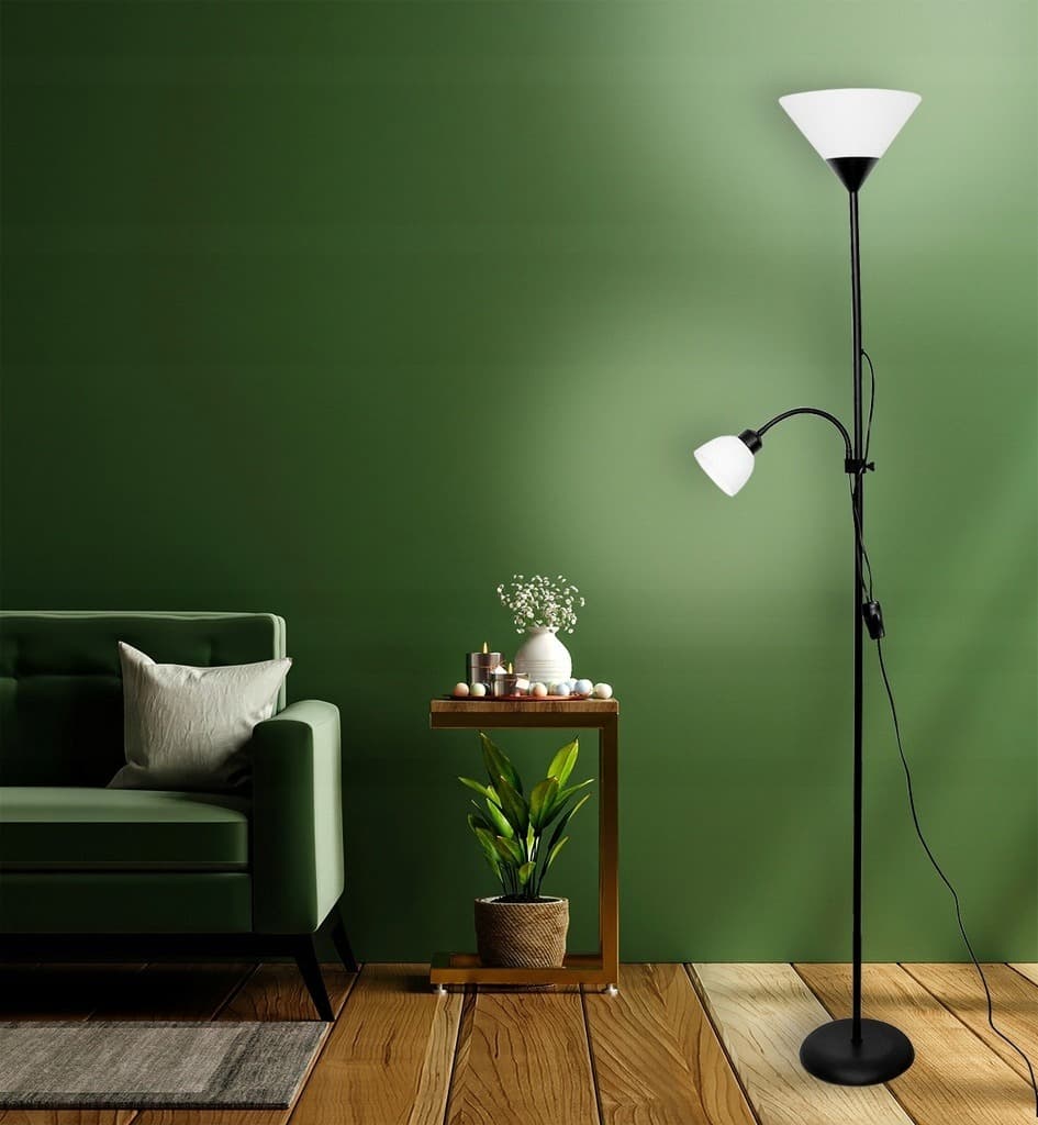 Lampa podłogowa Cleo 2 - nowoczesne oświetlenie do salonu, sypialni, biura - czarna