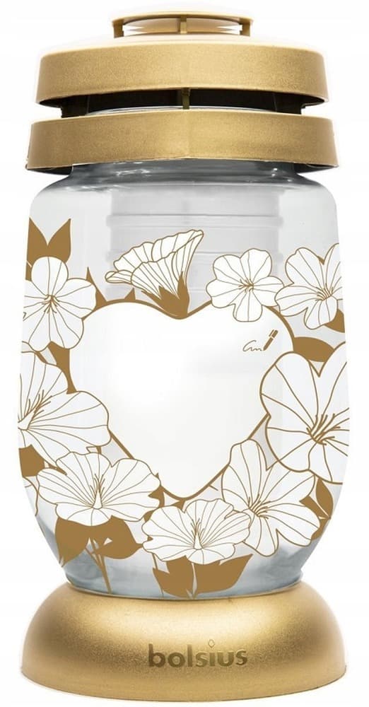 Lampion dekoracyjny Bolsius 3D złote serce S18 /035