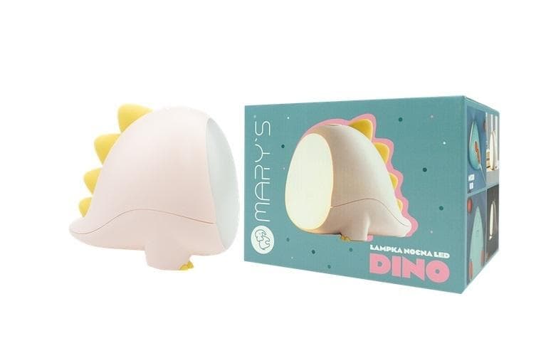 Różowa lampka nocna LED w kształcie dinozaura