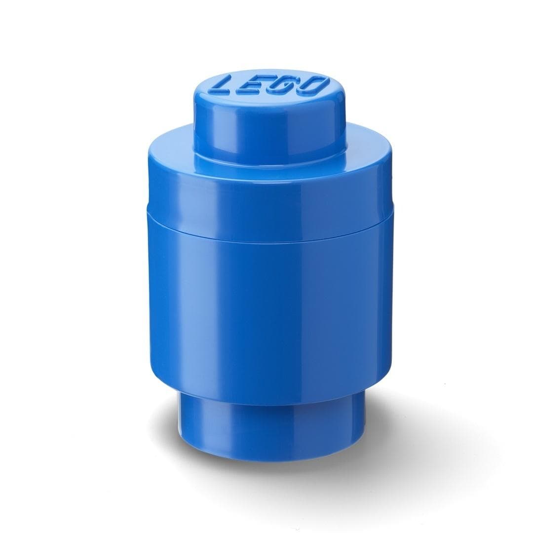 Pojemnik na klocki LEGO okrągły jedynka niebieski