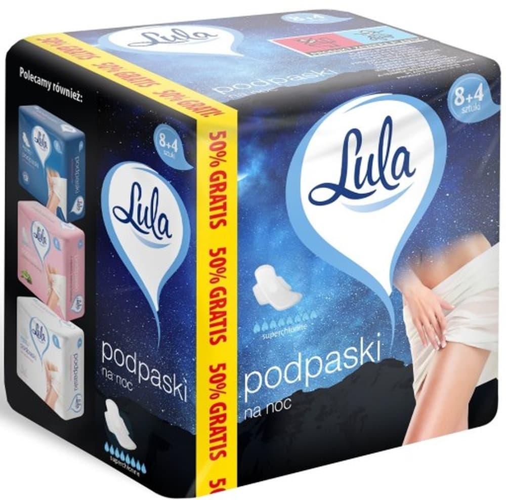 Lula Podpaski na Noc Super Chłonne 12 sztuk