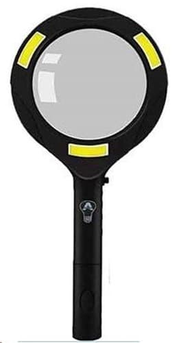 Lupa podświetlana LED 110mm z 3 diodami COB zasilana 2 bateriami AA