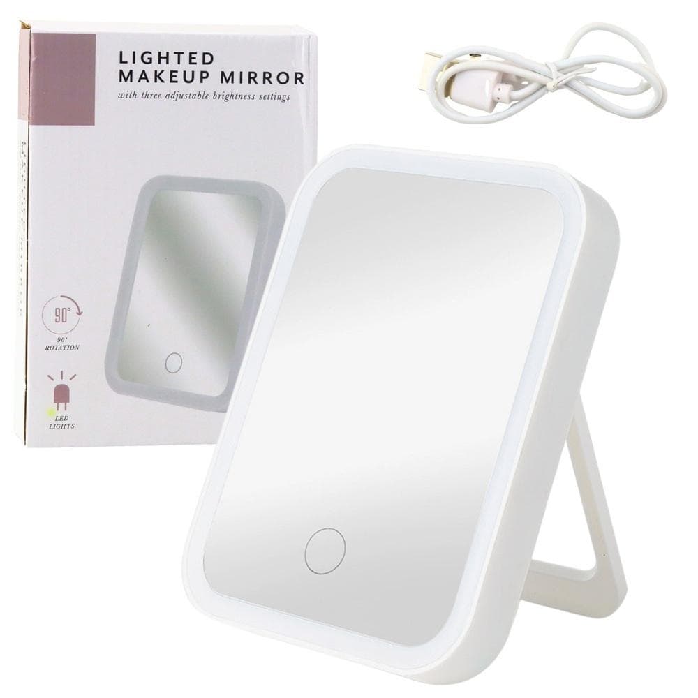 Podświetlane lusterko kosmetyczne LED z 3 trybami światła