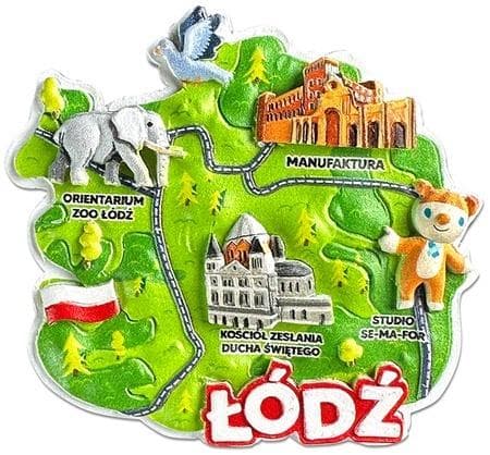 Magnes na lodówkę I love Poland Łódź