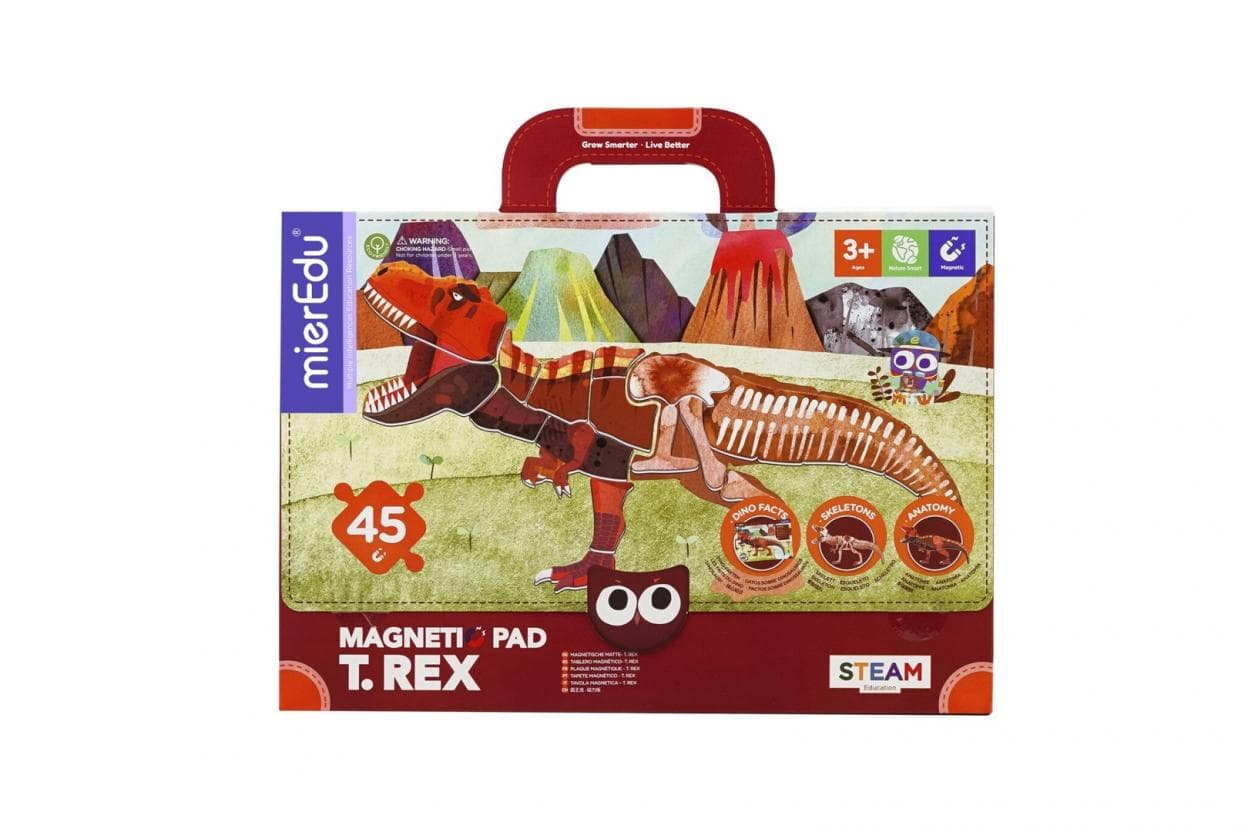 Magnetyczna podkładka edukacyjna z puzzlami Tyranozaur