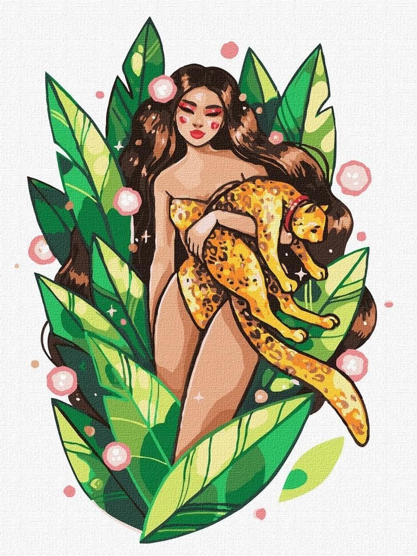 Malowanie po numerach Drapieżna piękność 30x40 cm