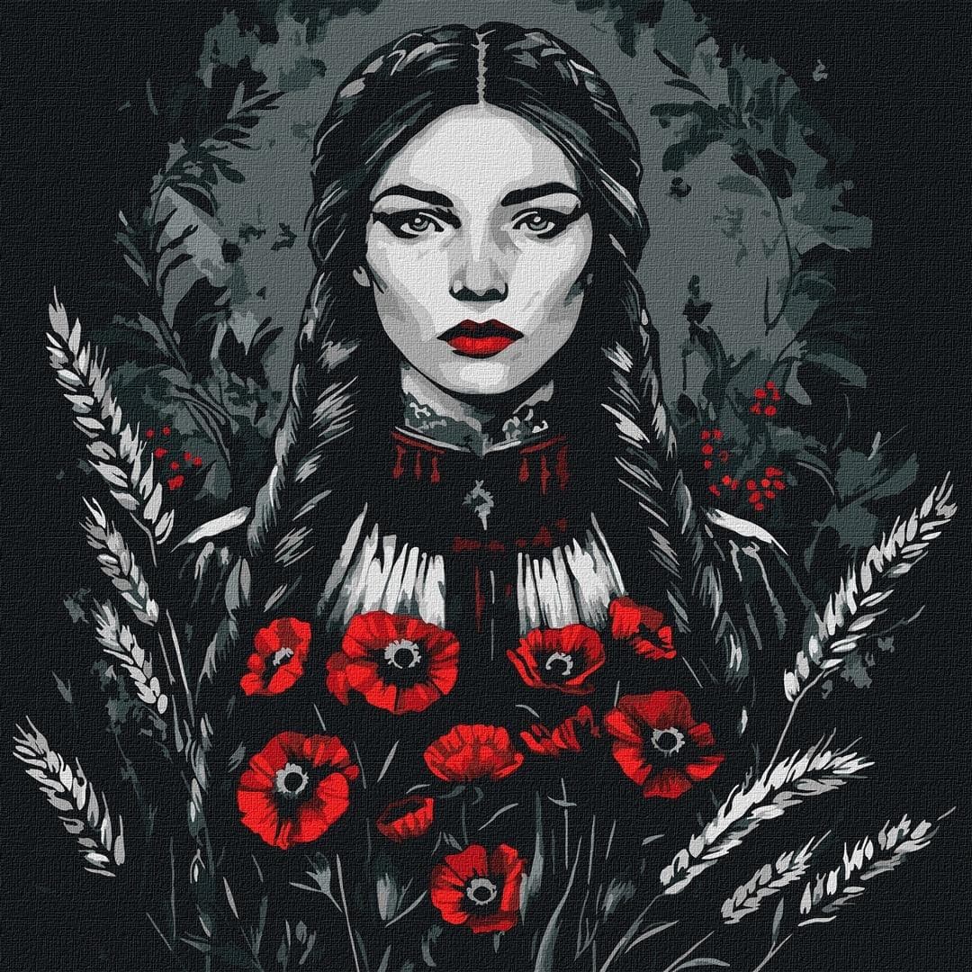 Malowanie po numerach - Kobieca siła, obraz do samodzielnego wykonania 40x40 cm