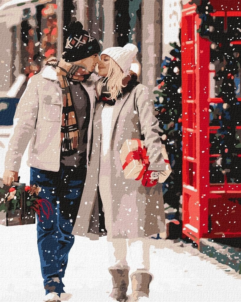 Malowanie po numerach Świąteczny spacer 40x50 cm